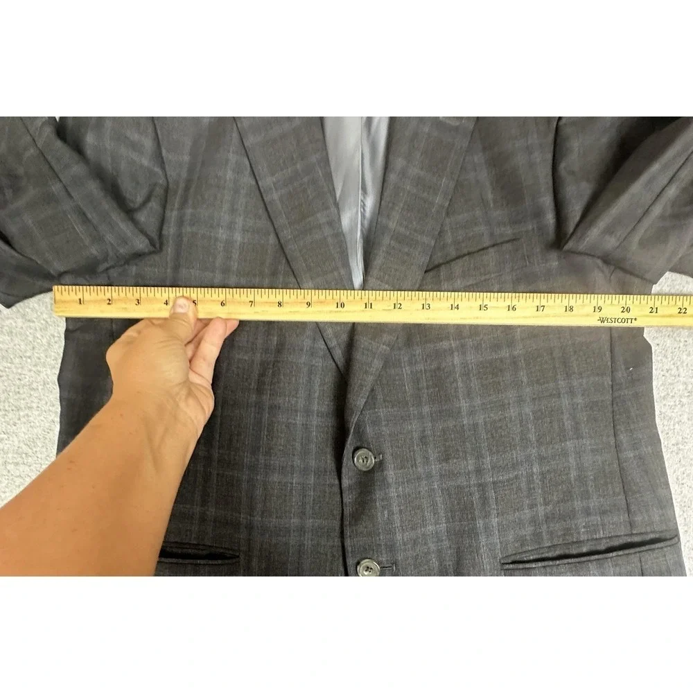 Corporate Image Sport‎ Coat Mens 42R Gray Blue Blazer 2 Button Double Vent